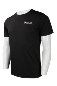 T845 來樣訂做男裝短袖T恤 網上下單短袖T恤款式 新加坡 機埸 製作T恤供應商     黑色  男生 短 t